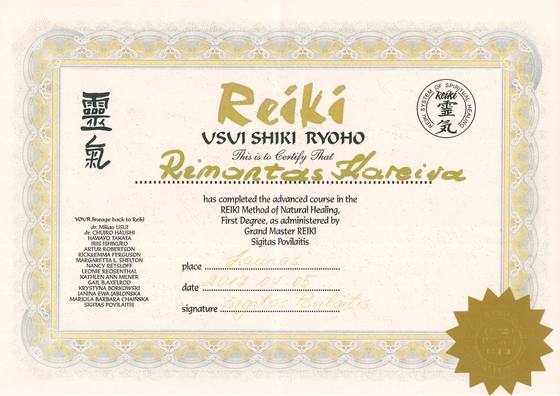 Reiki Usui Shiki Ryoho, pirmasis laipsnis, Grand Master Sigitas Povilaitis, Kaunas, 2017